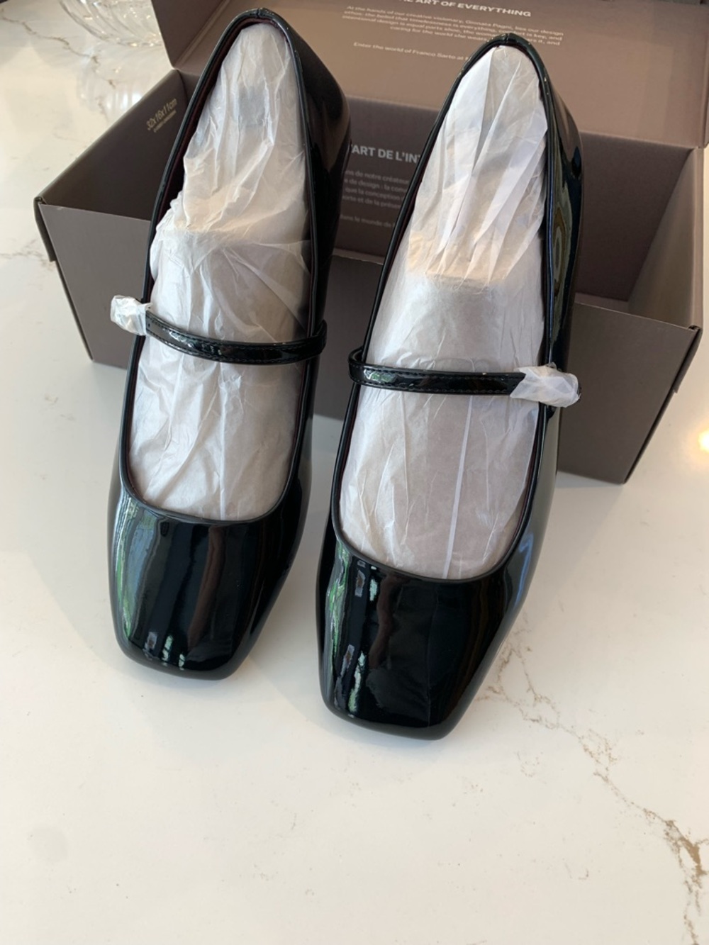 Franco Sarto Flats Patten Leather Mary Janes L-Tinsley Blacksy Size 9 NEW